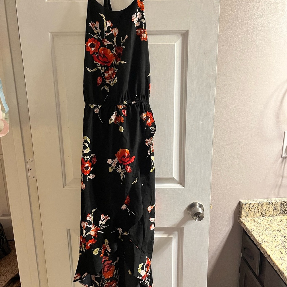 Floral Black Dress